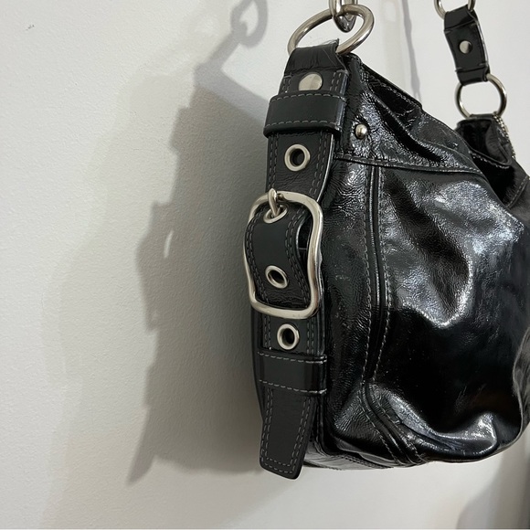 Coach patent leather hobo handbag in black - Picture 7 of 15